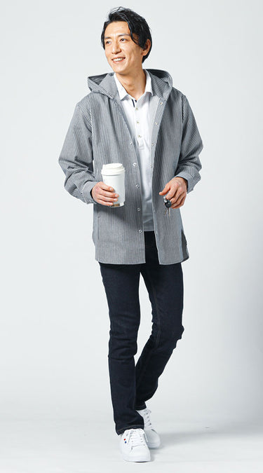 初対面海辺散策デートに合う服装メンズコーデ例