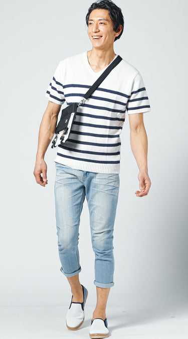 夏の涼しげスキニージーンズコーディネート