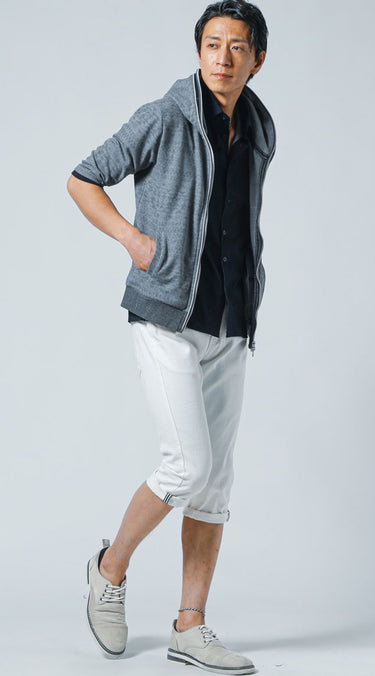 夏におすすめの白クロップドパンツコーデ例