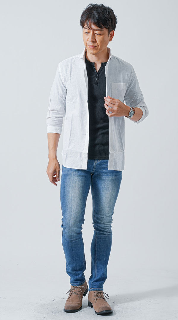 50代メンズにおすすめのリネンシャツコーデ
