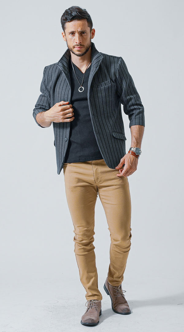 肩幅広い男性におすすめの体型カバーできるファッション