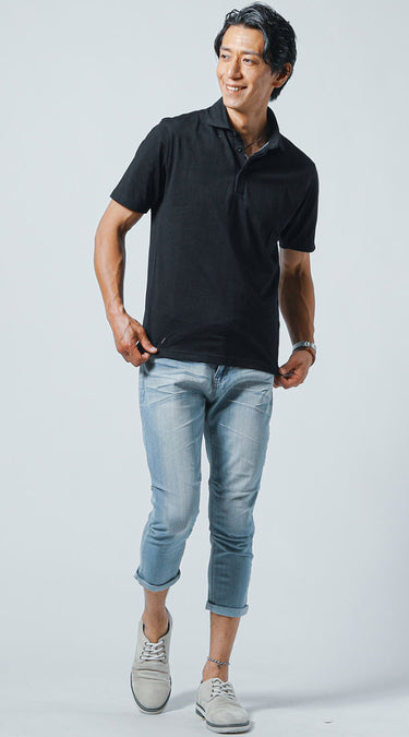 クロップドパンツ×シャツのコーデ