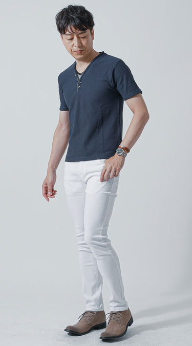 50代メンズパンツ?爽やかさを表現するなら白パンツ