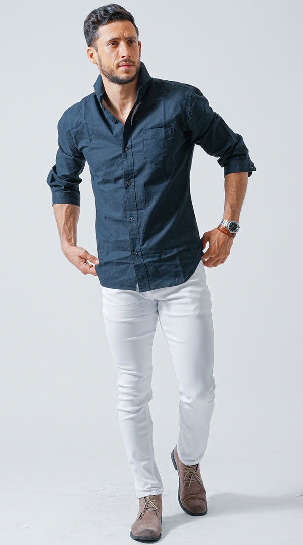 肩幅広い男性におすすめの体型カバーできるファッション