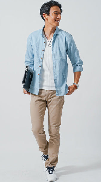 50代メンズ夏のチノパンコーディネート