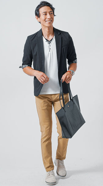 チノパンに合う靴のおすすめメンズコーデ例