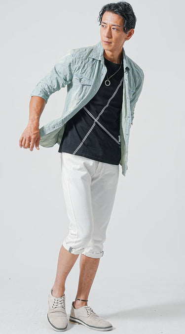 クロップドパンツのおしゃれなコーデ例