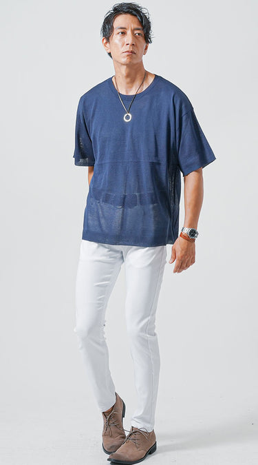 40代男性向けオーバーサイズTシャツのコーデ例
