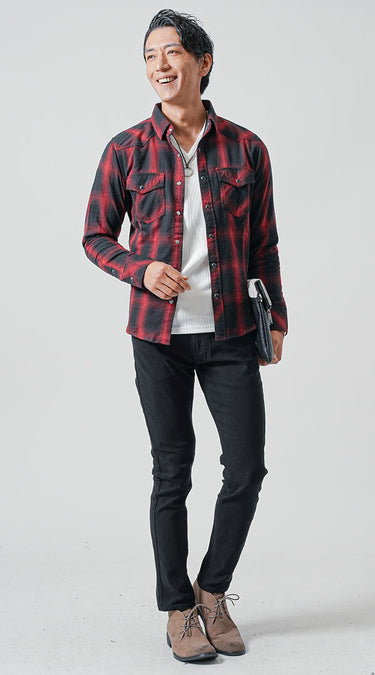 40代メンズにおすすめのチェックシャツの着こなし例