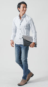 ジーンズ×シャツ・ポロシャツのコーディネート