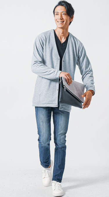 メンズにおすすめのジャケット×デニムパンツのコーデ例