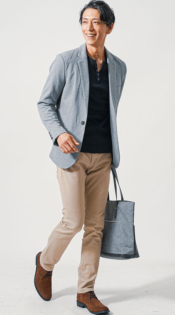 30代メンズにおすすめのライトグレージャケットを使った秋のデートコーデ