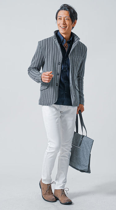 40代メンズにふさわしいきちんと感のあるちょいワルファッションコーデ例
