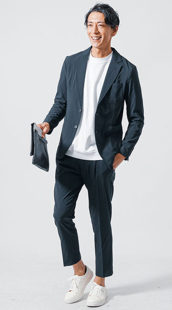 30代メンズにおすすめの白Tシャツとセットアップでつくる春のきれいめファッションコーデ