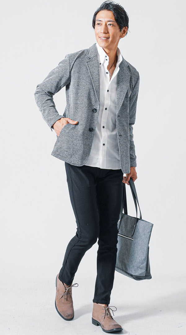 メンズにおすすめのダサいと思われない白シャツと黒パンツのコーデ