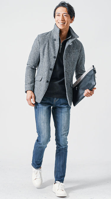 50代メンズにおすすめのおしゃれなジーンズ×ジャケットのファッション例
