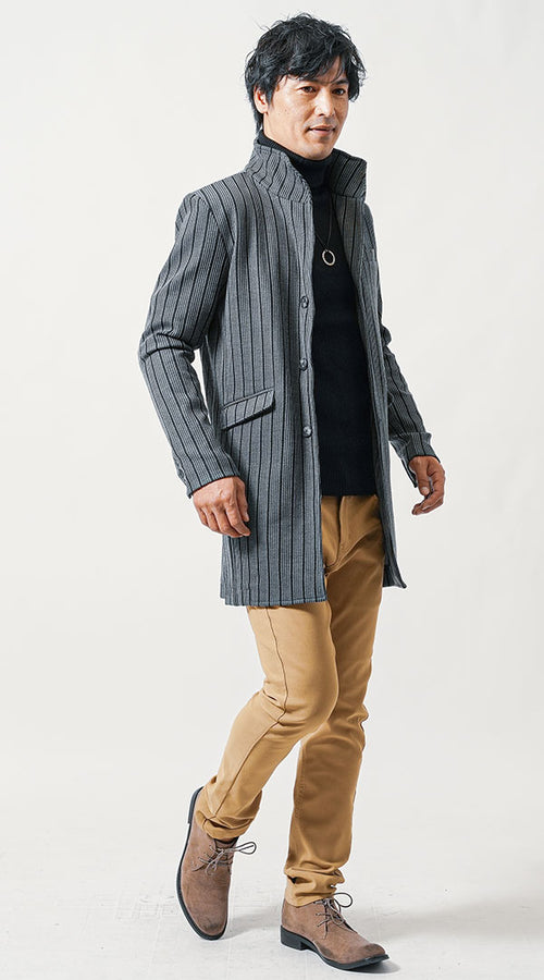 メンズにおすすめの黒ニットコーデ