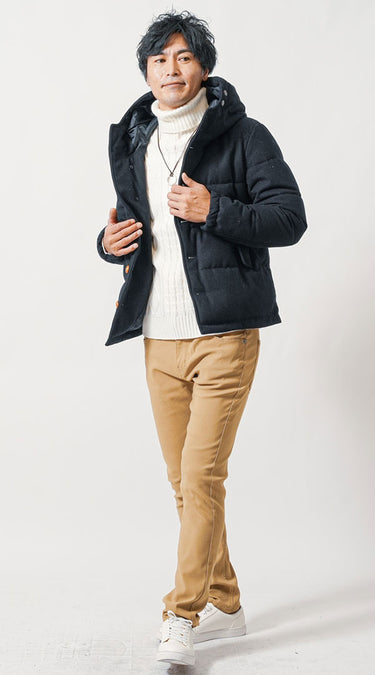 50代メンズにおすすめのおじさん臭く見えない細身の冬アウターファッション例