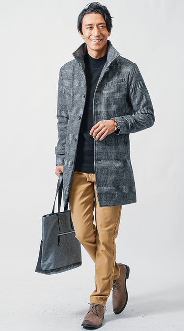 メンズにおすすめの黒ニットコーデ