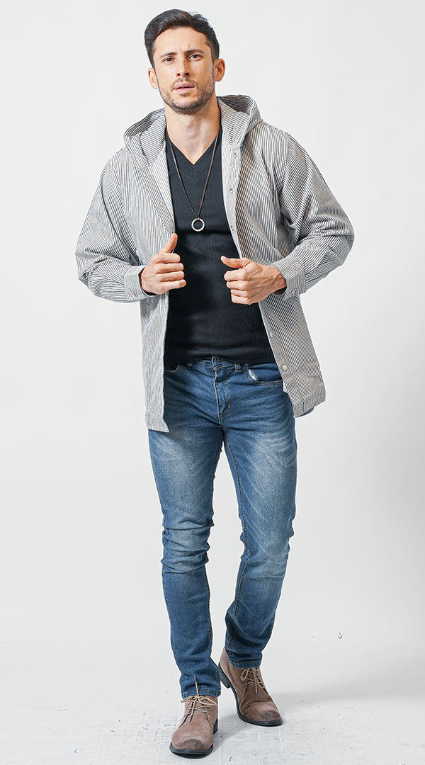 40代メンズにおすすめのがっちり体型をカバーした春コーデ
