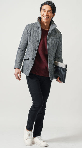 メンズにおすすめの黒パンツに合う靴のコーデ例