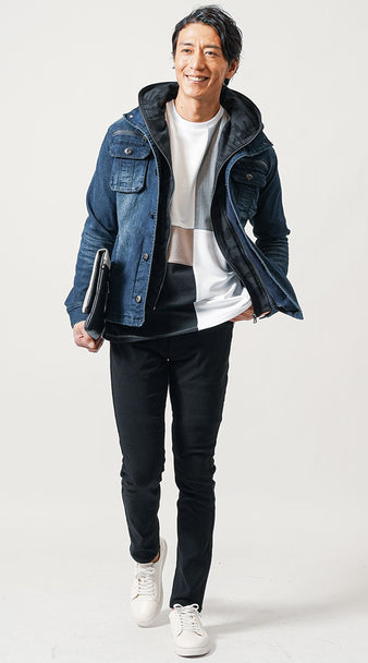 メンズにおすすめの黒パンツに合う靴のコーデ例