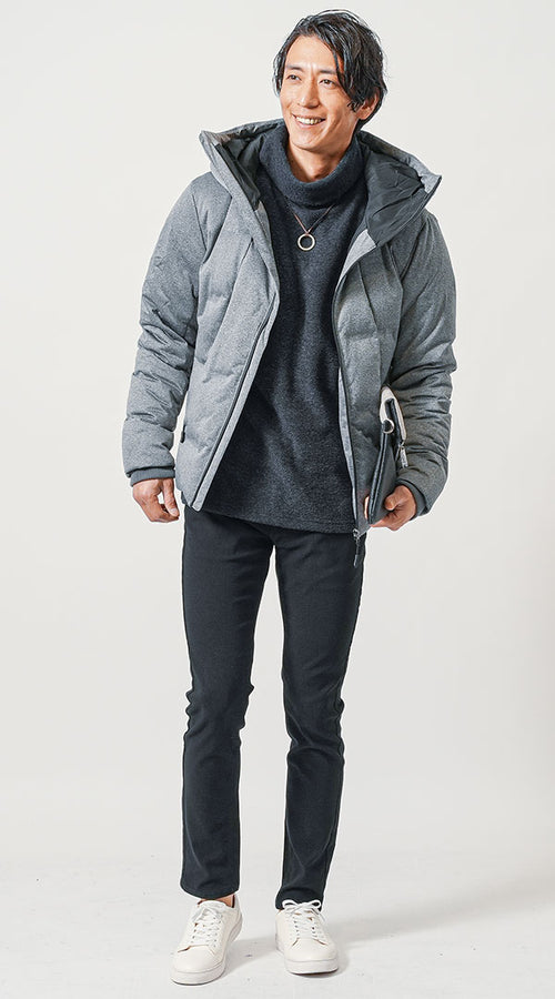 メンズにおすすめのネイビーニットコーデ