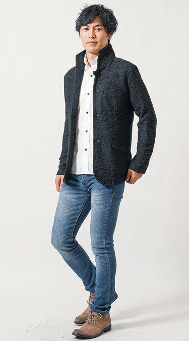 50代メンズのシンプルかつおしゃれなスキニージーンズコーデ