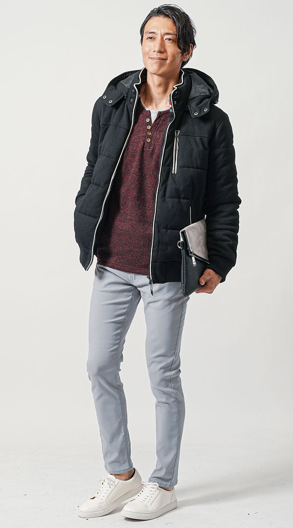 メンズにおすすめの着膨れしないダウンコーデ