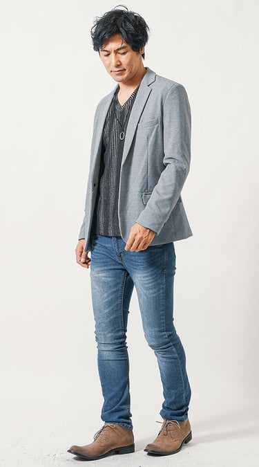 50代メンズにおすすめのデニムパンツコーデの例