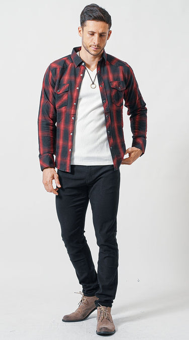 太ってるメンズでも穿けるおすすめのスキニーパンツコーデの例