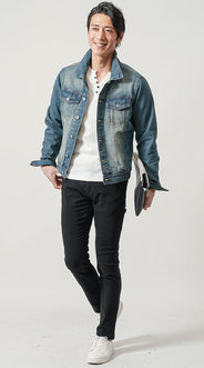 春の最高気温20度の私服・カジュアルメンズコーデ例