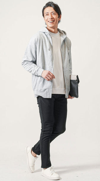 メンズにおすすめの黒パンツに合う靴のコーデ例