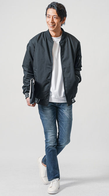 30代以上が目指したいスキニーデニムパンツコーデ例