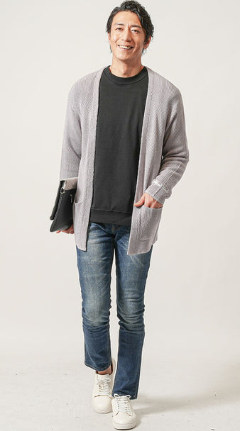 40代メンズにおすすめのカーディガン秋冬コーデ例