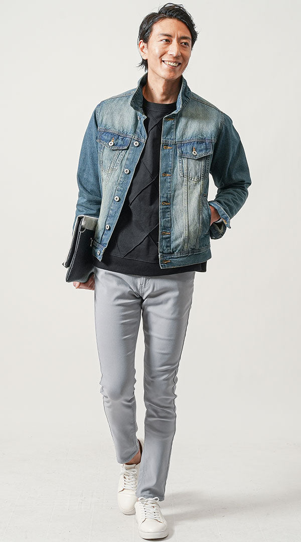 グレーデニムジャケット サイズ40 デニムジャケット メンズ おしゃれ