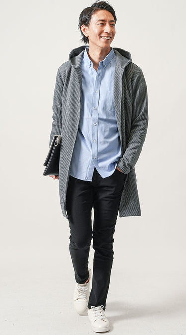 春に合う黒パンツのメンズコーデ例