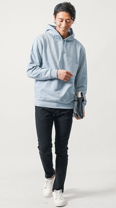 黒ズボン・パンツに合う服とのバランスを考えた冬におすすめの黒のズボンのメンズコーデ例