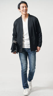 ジーンズ×カーディガンのコーディネート