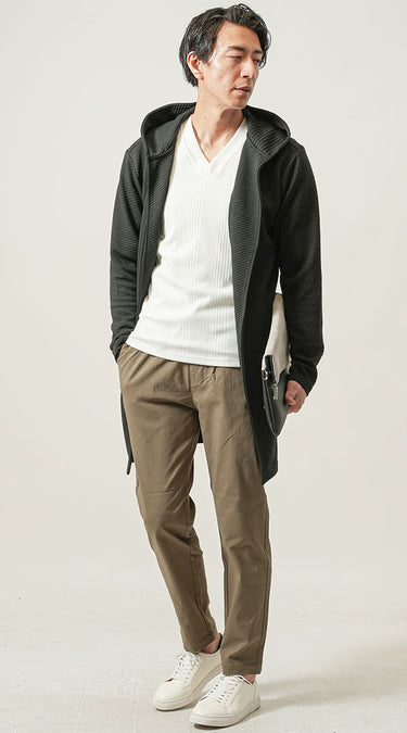 太め・ぽっちゃり体型におすすめのテーパードパンツコーデ例