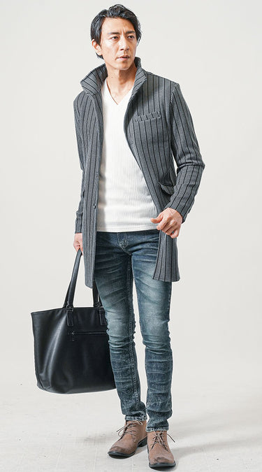 40代メンズにおすすめ、人気ブランドのデニムズボンコーデ例