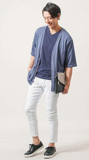 ダサいと言われないメンズにおすすめの白パンツコーデ例