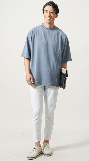 ダサいと言われないメンズにおすすめの白パンツコーデ例