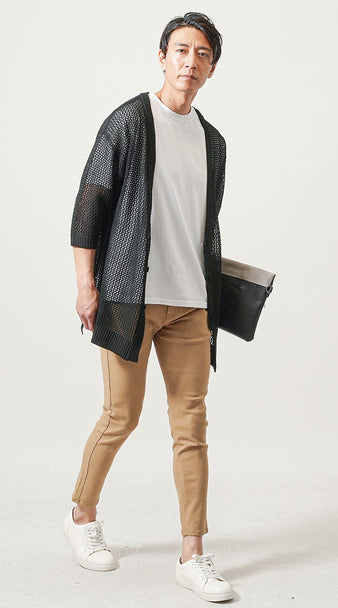 40代メンズにおすすめのカーディガン夏コーデ例