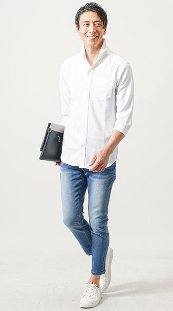 夏におすすめのメンズシャツ×ズボンコーデ