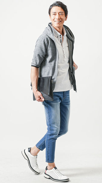 メンズにおすすめのパ―カー×デニムパンツのコーデ例