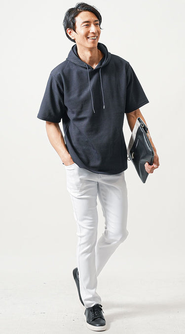 ダサいと言われないメンズにおすすめの白パンツコーデ例