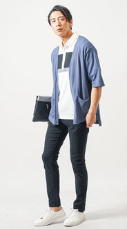 ダサいを回避できるポロシャツ×カーディガンコーディネート