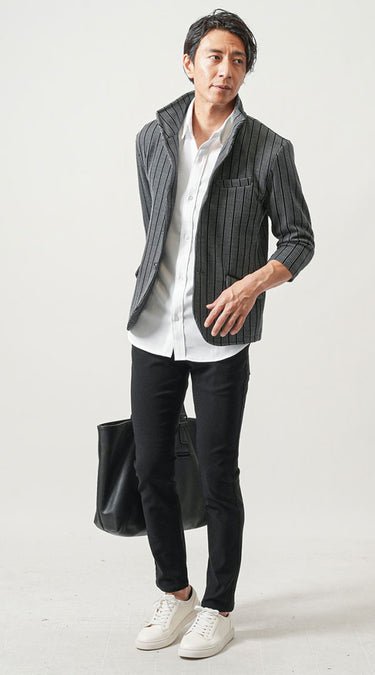 メンズにおすすめのデニムパンツコーデの例