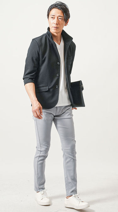 メンズにおすすめのデニムパンツコーデの例